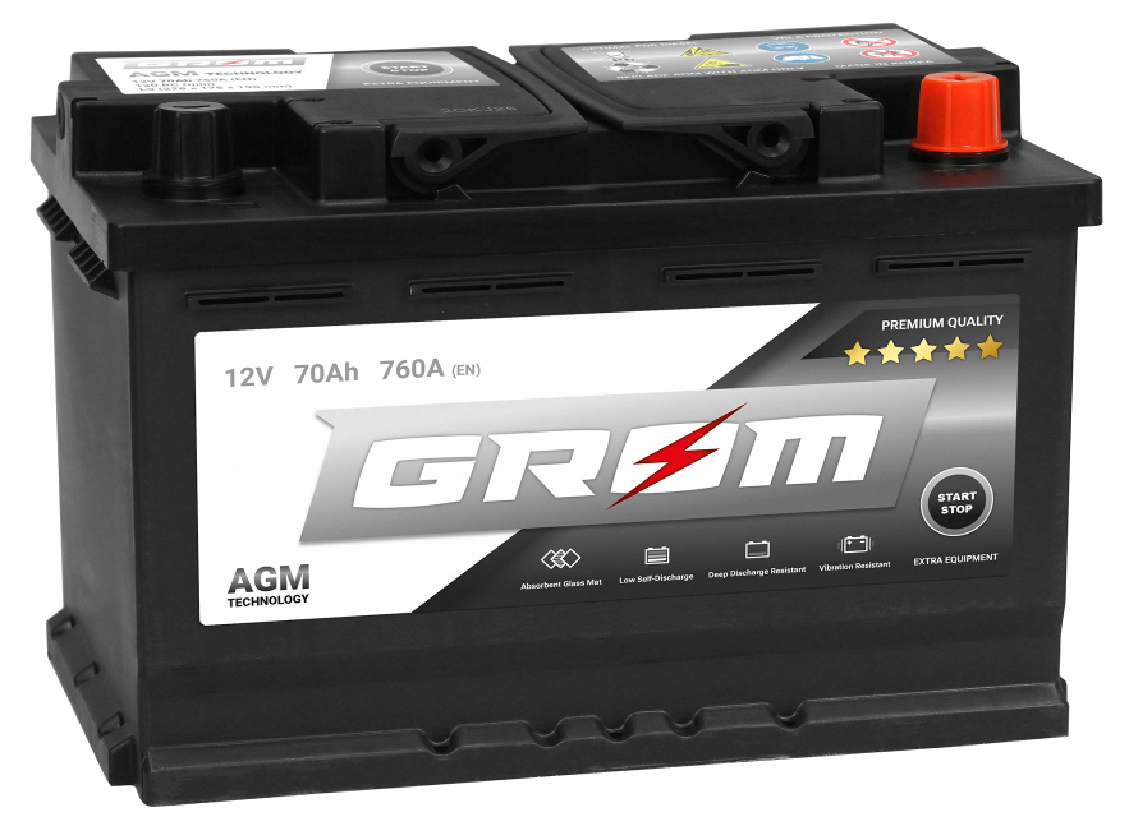 70Ah GROM AGM 760A L3 R+